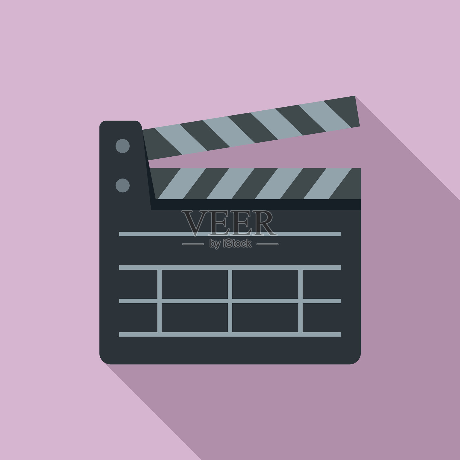 导演拍板图标平面风格插画图片素材