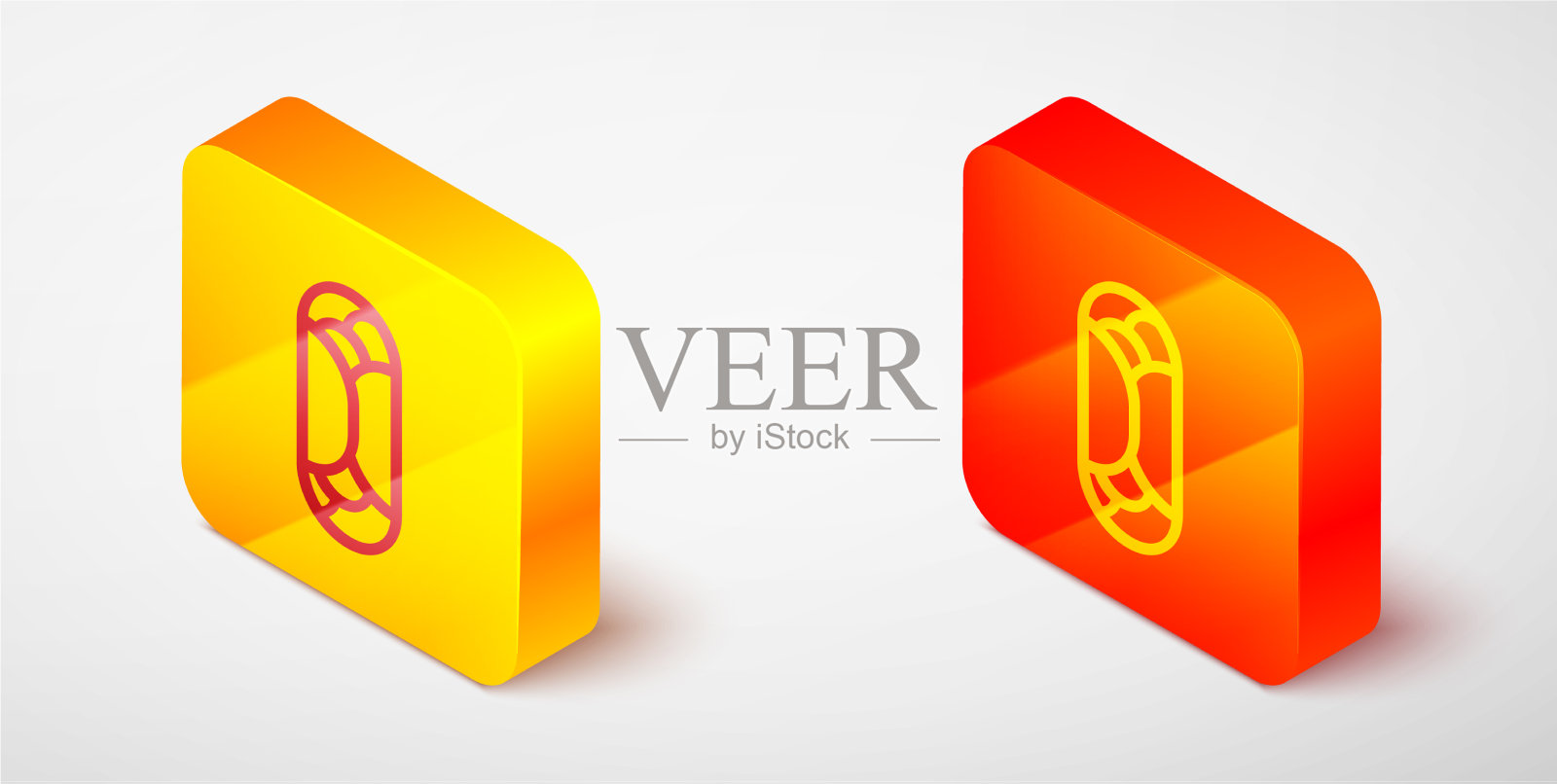 灰色上孤立的玉米煎饼图标的等距线图标素材