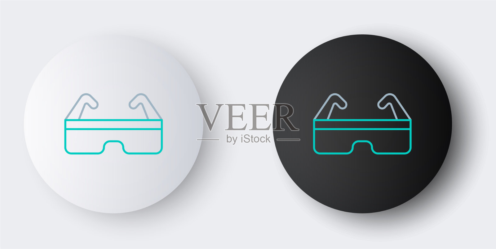 线安全护目镜图标孤立在灰色插画图片素材