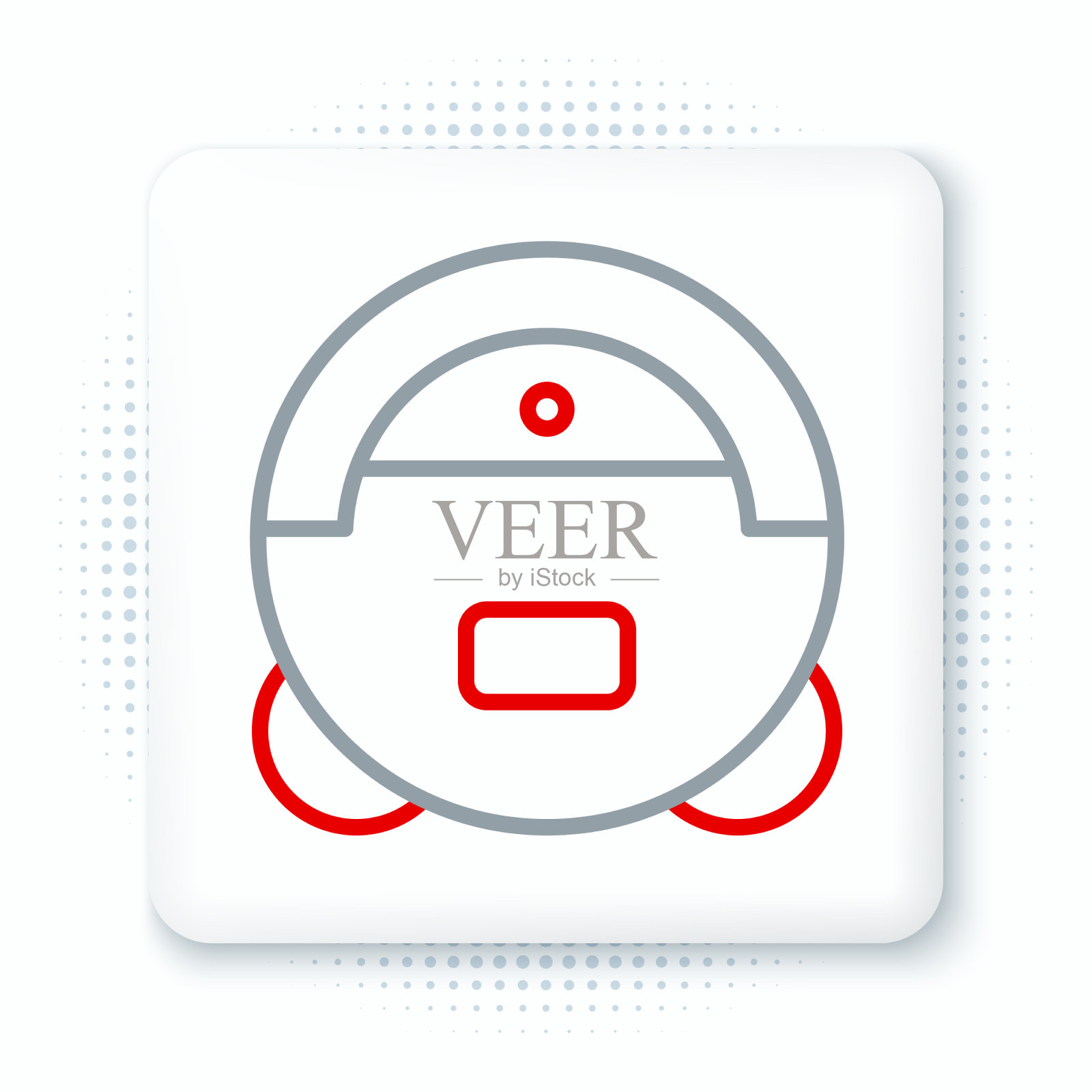 线机器人真空吸尘器图标隔离在白色插画图片素材