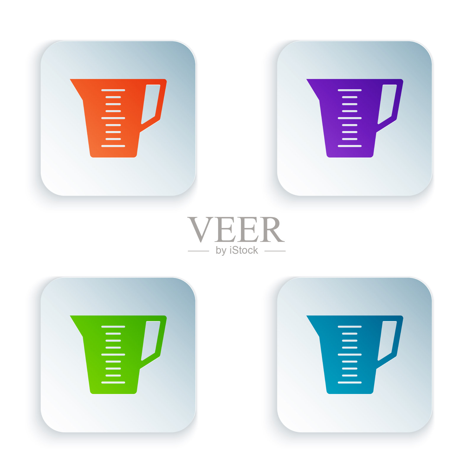 颜色量杯用于测量干、液体食品图标素材