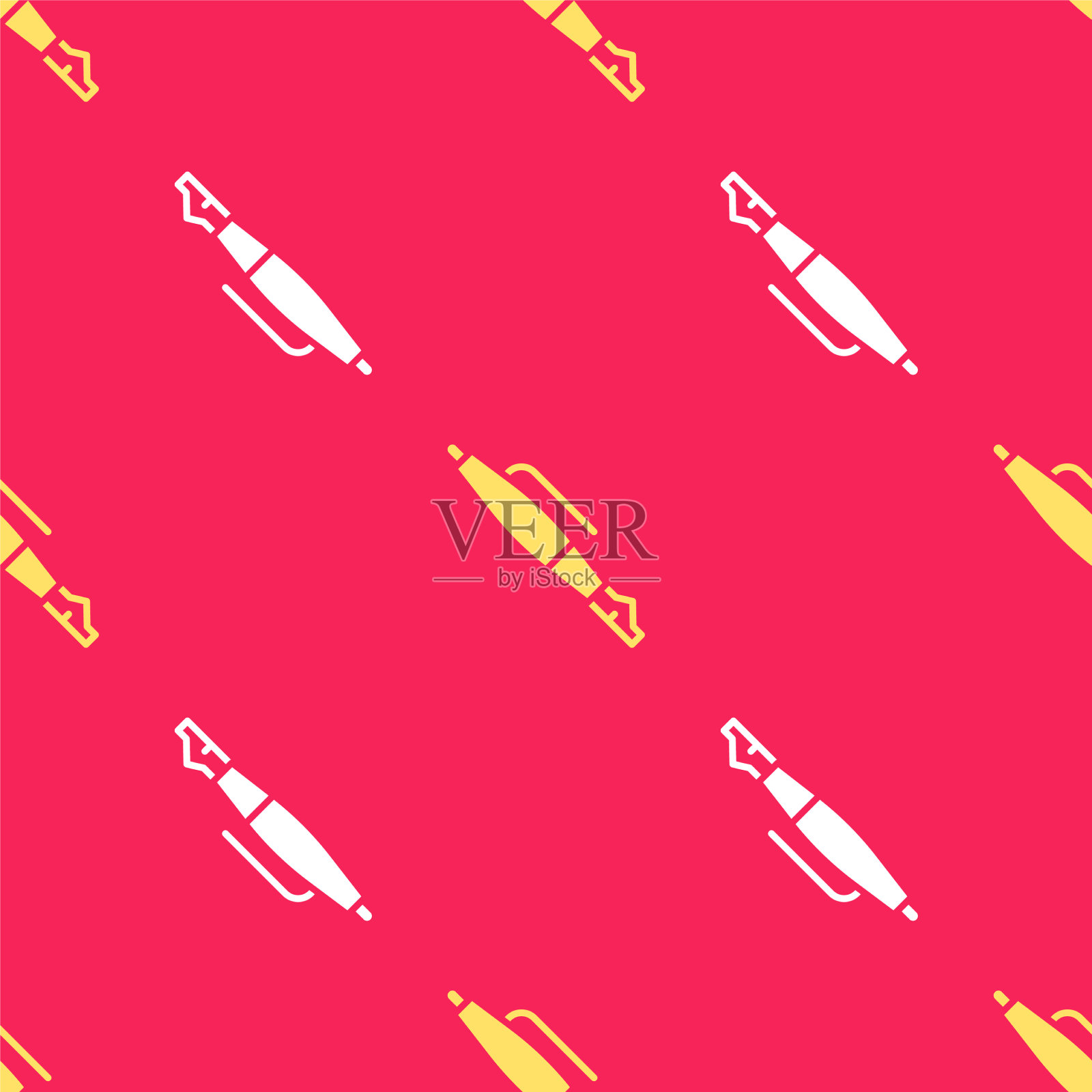 黄色钢笔笔尖图标隔离无缝插画图片素材