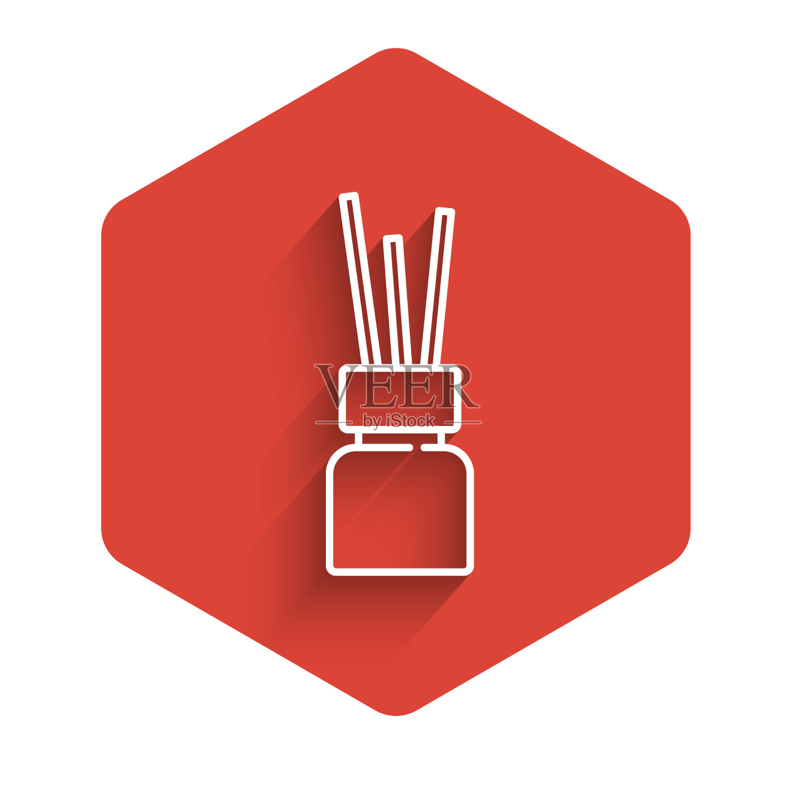 白线香气扩散器图标孤立与长插画图片素材