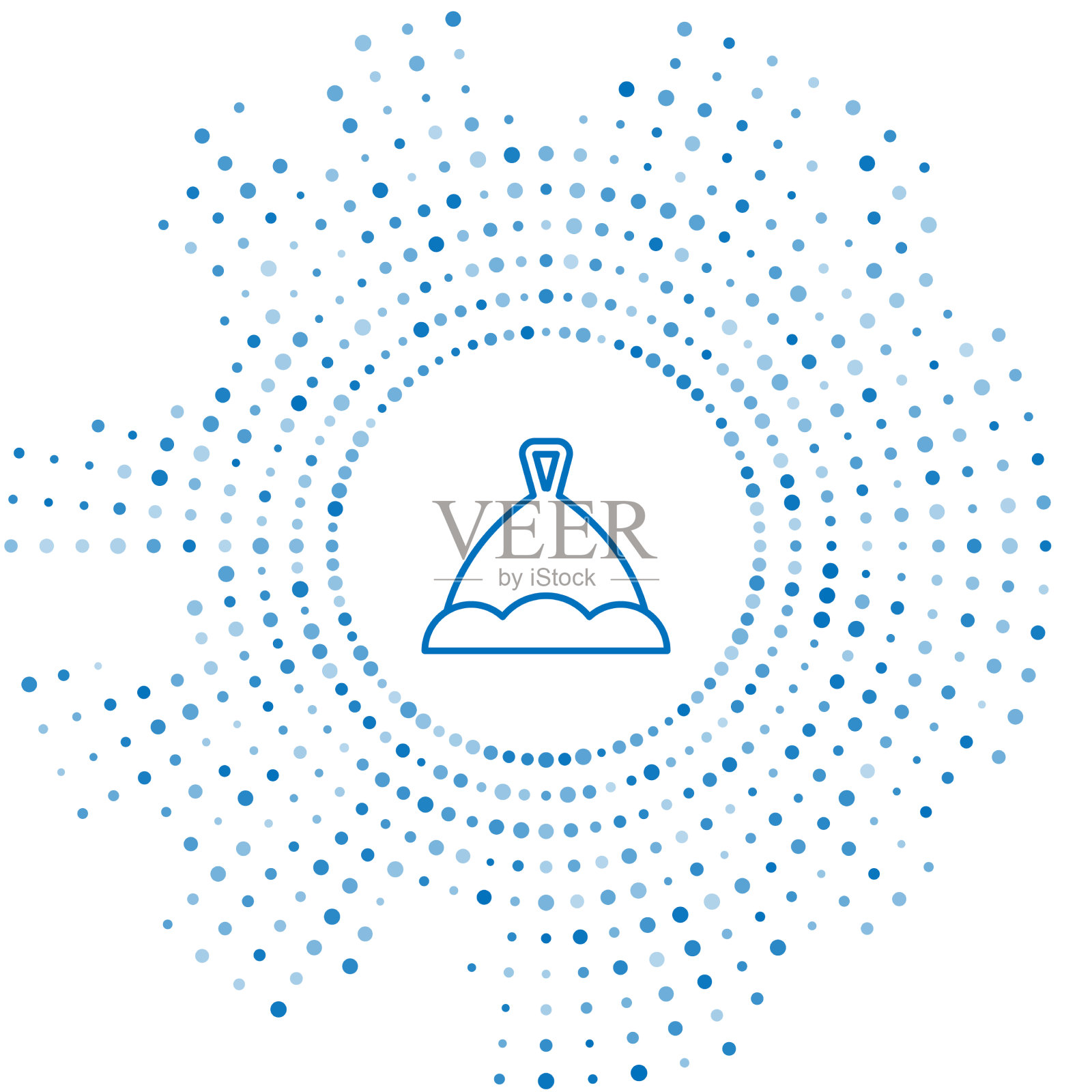 蓝线桑拿帽图标孤立在白色图标素材