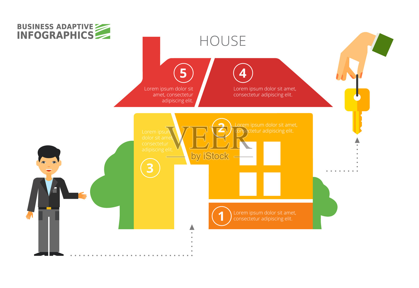 房屋隐喻图模板插画图片素材