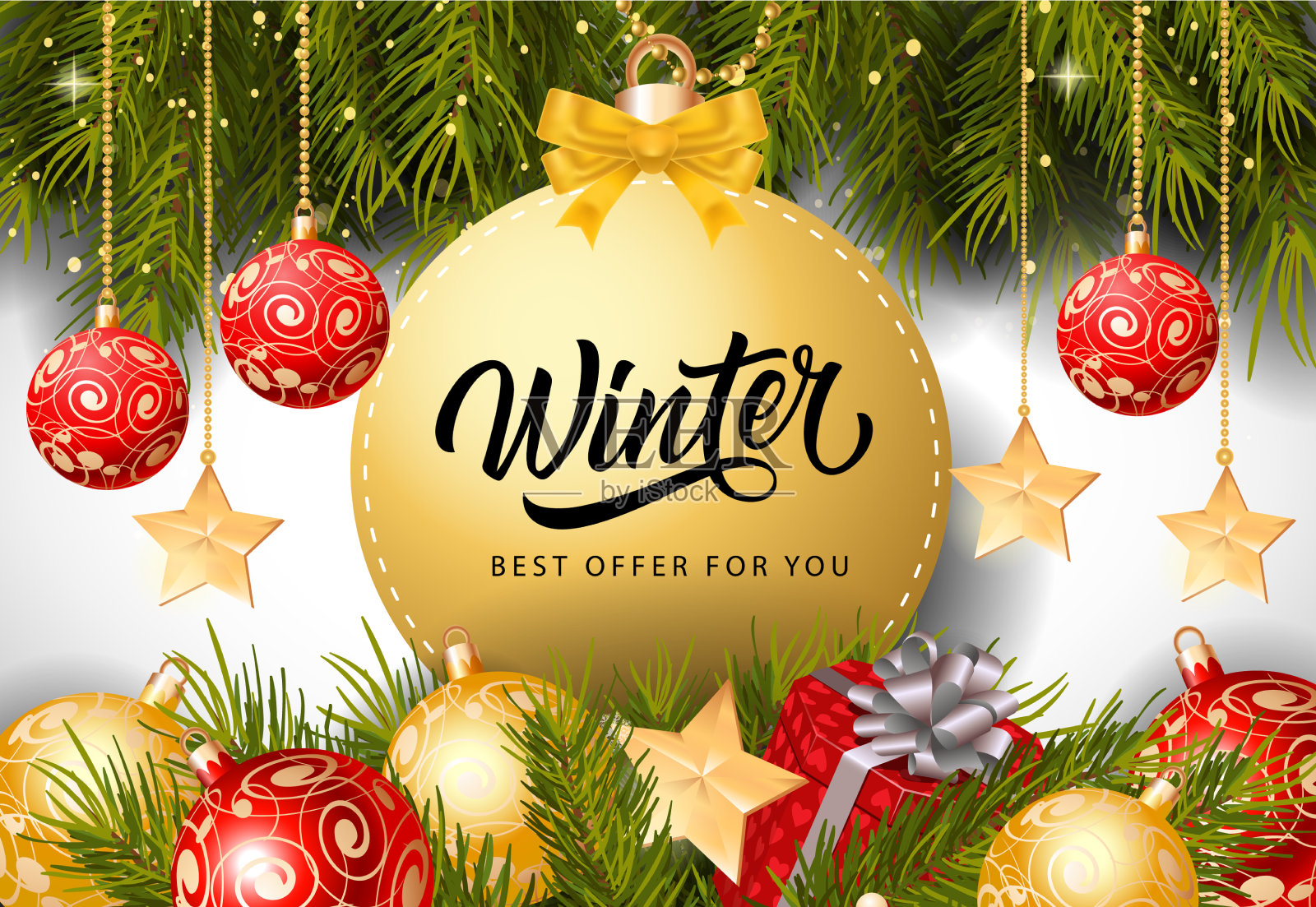冬季最佳报价题词插画图片素材