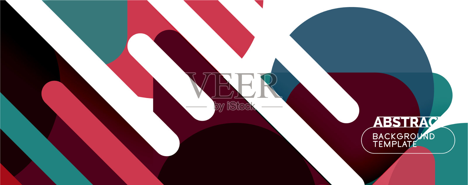 平面的几何圆形形状和动态的线条插画图片素材