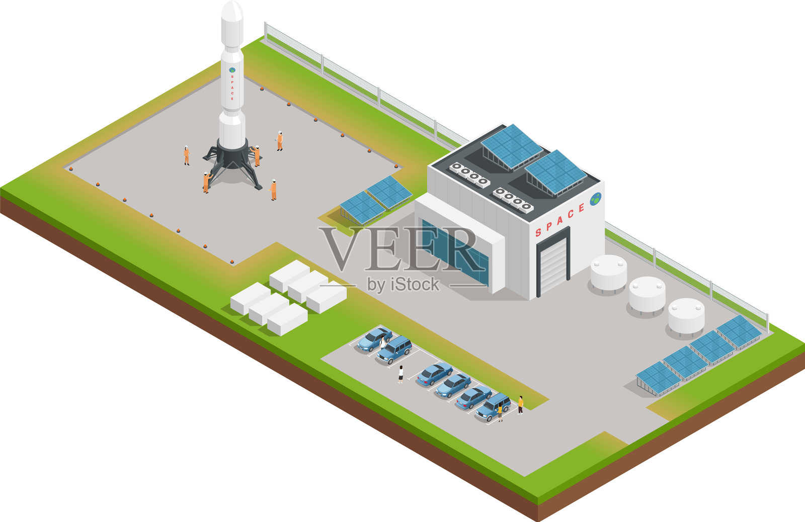 空间等距组成插画图片素材