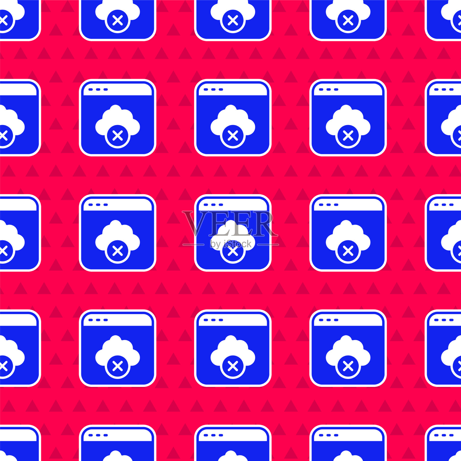 蓝色访问失败云存储图标隔离图标素材