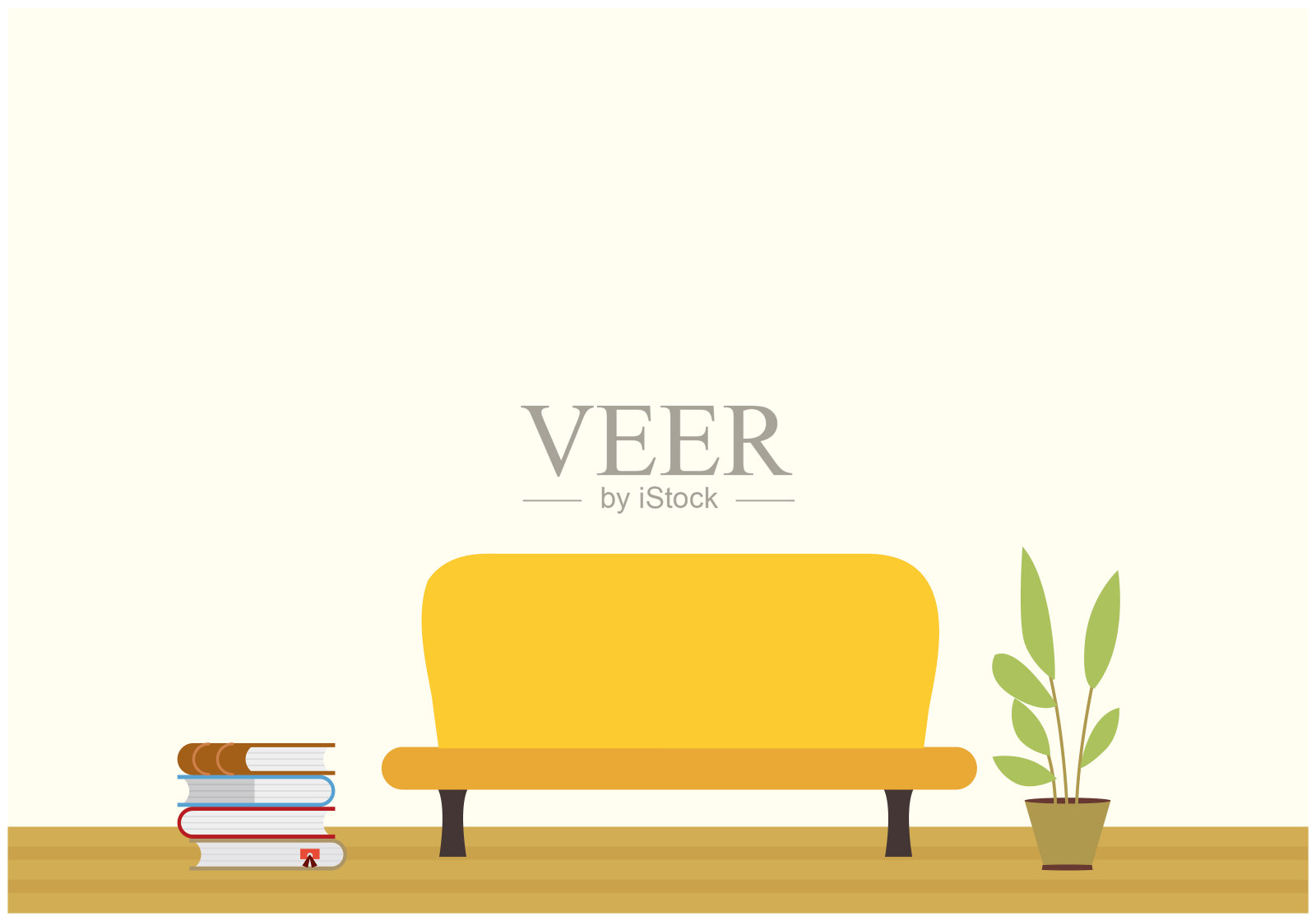 家里沙发的房间插画图片素材