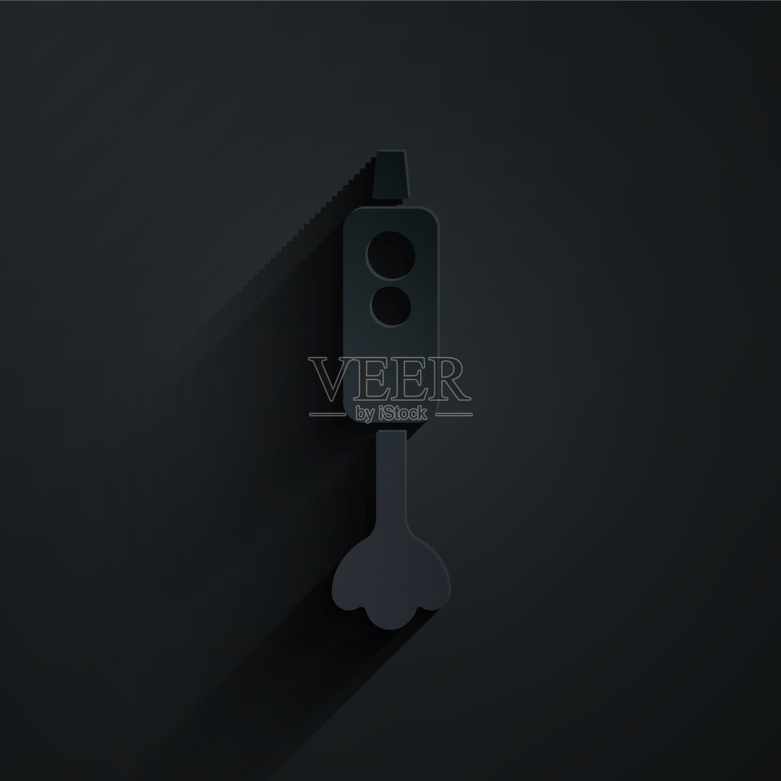 剪纸搅拌器图标孤立在黑色插画图片素材