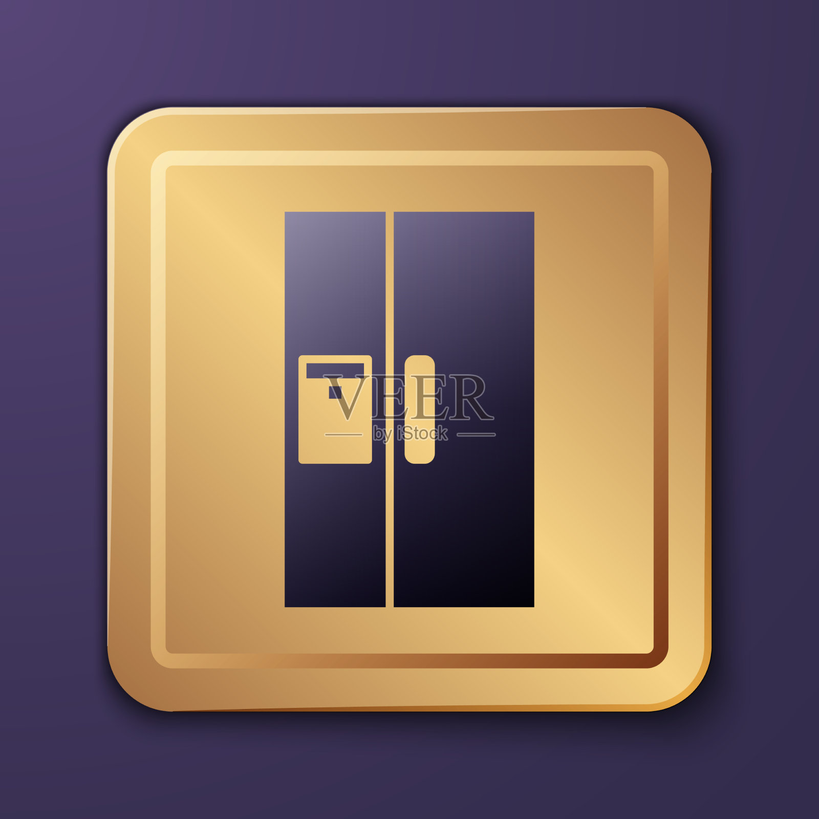 紫色冰箱图标孤立在紫色插画图片素材