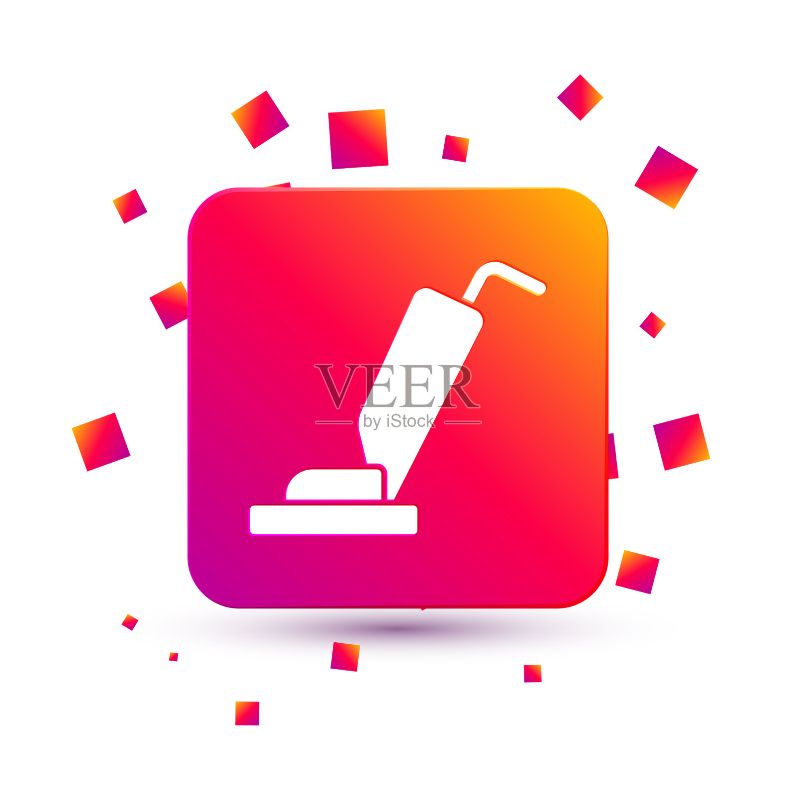 白色吸尘器图标隔离在白色上插画图片素材