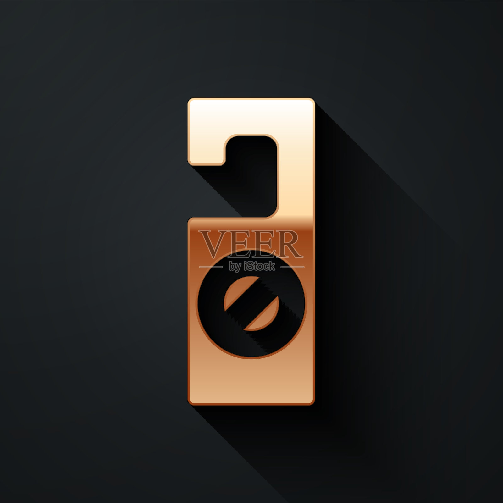 金色请勿打扰图标孤立在黑色插画图片素材