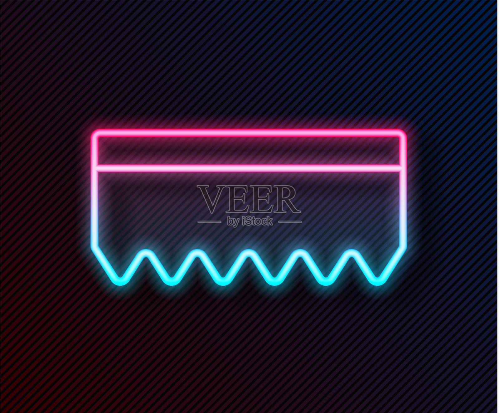 发光的霓虹灯线海绵图标孤立在黑色插画图片素材