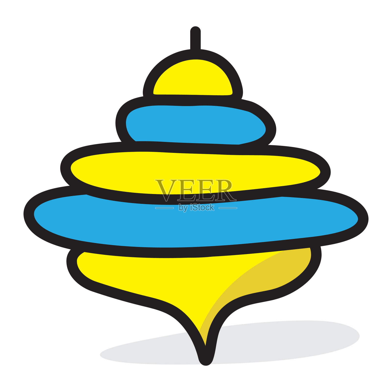 旋转的陀螺插画图片素材