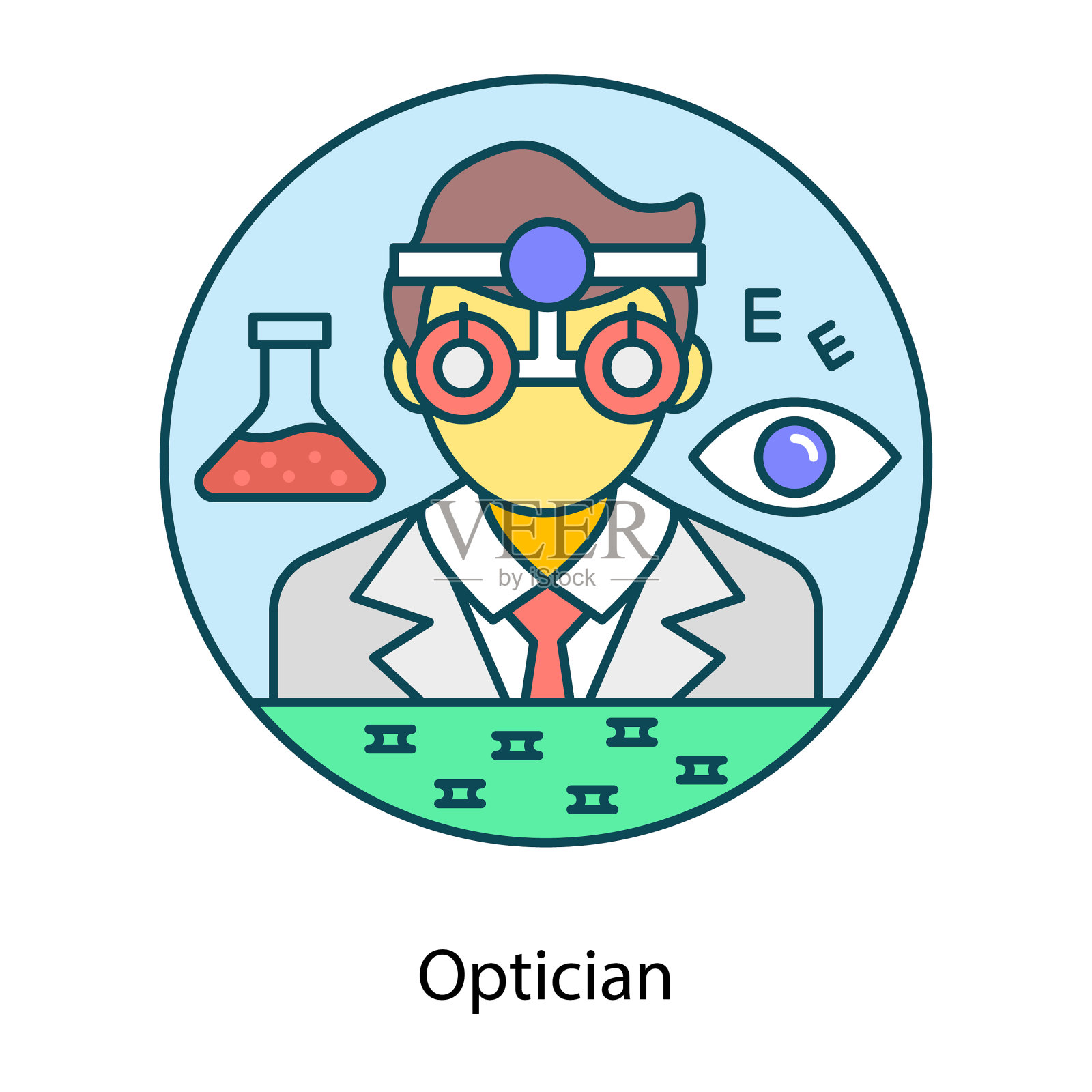 眼镜商插画图片素材