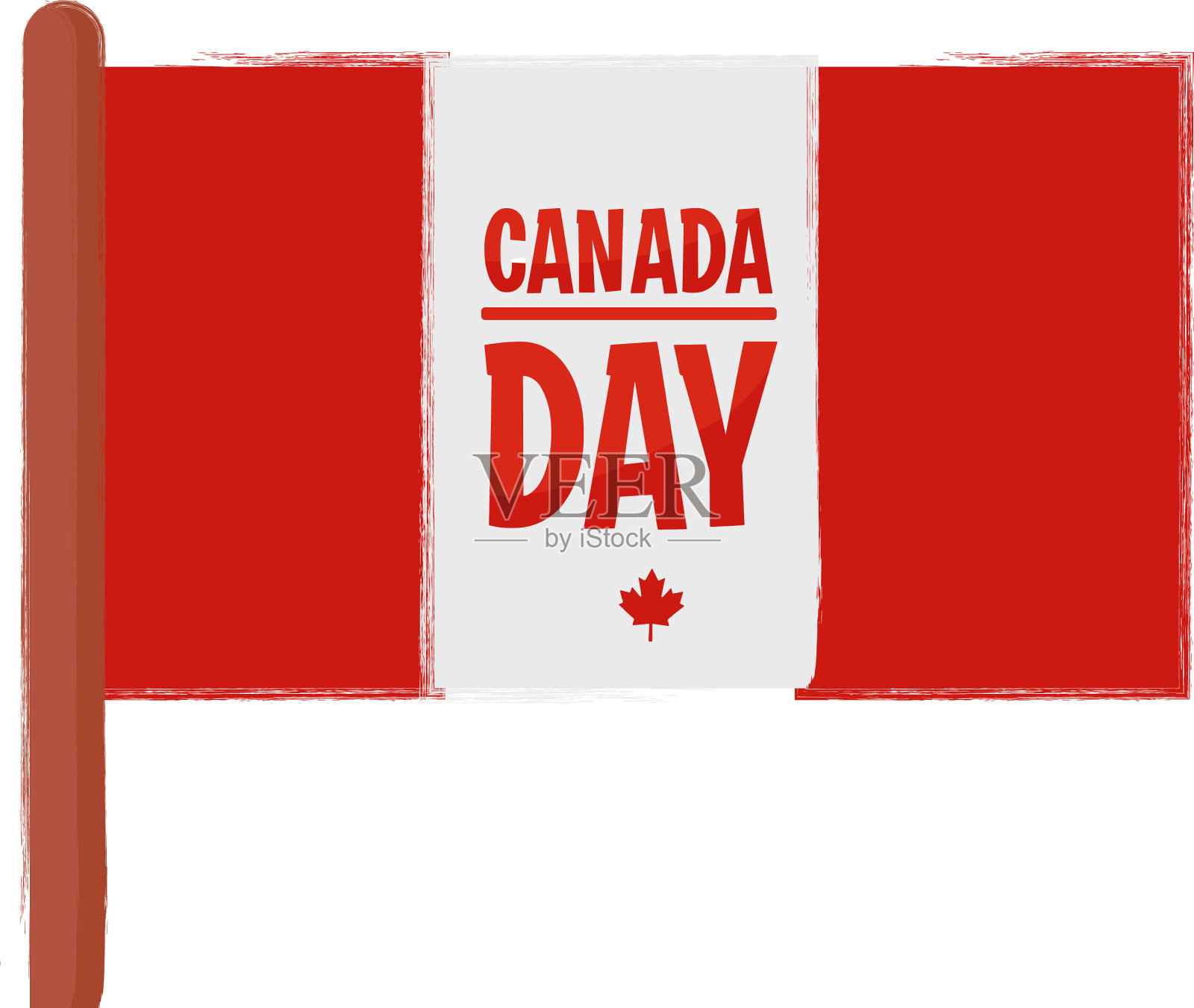 孤立的加拿大国旗红色插画图片素材