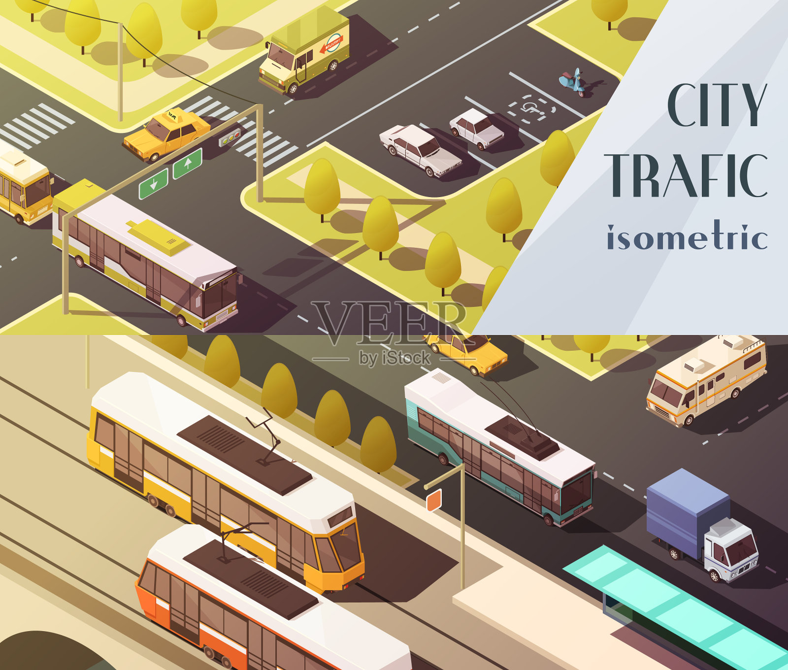 交通标语设置插画图片素材