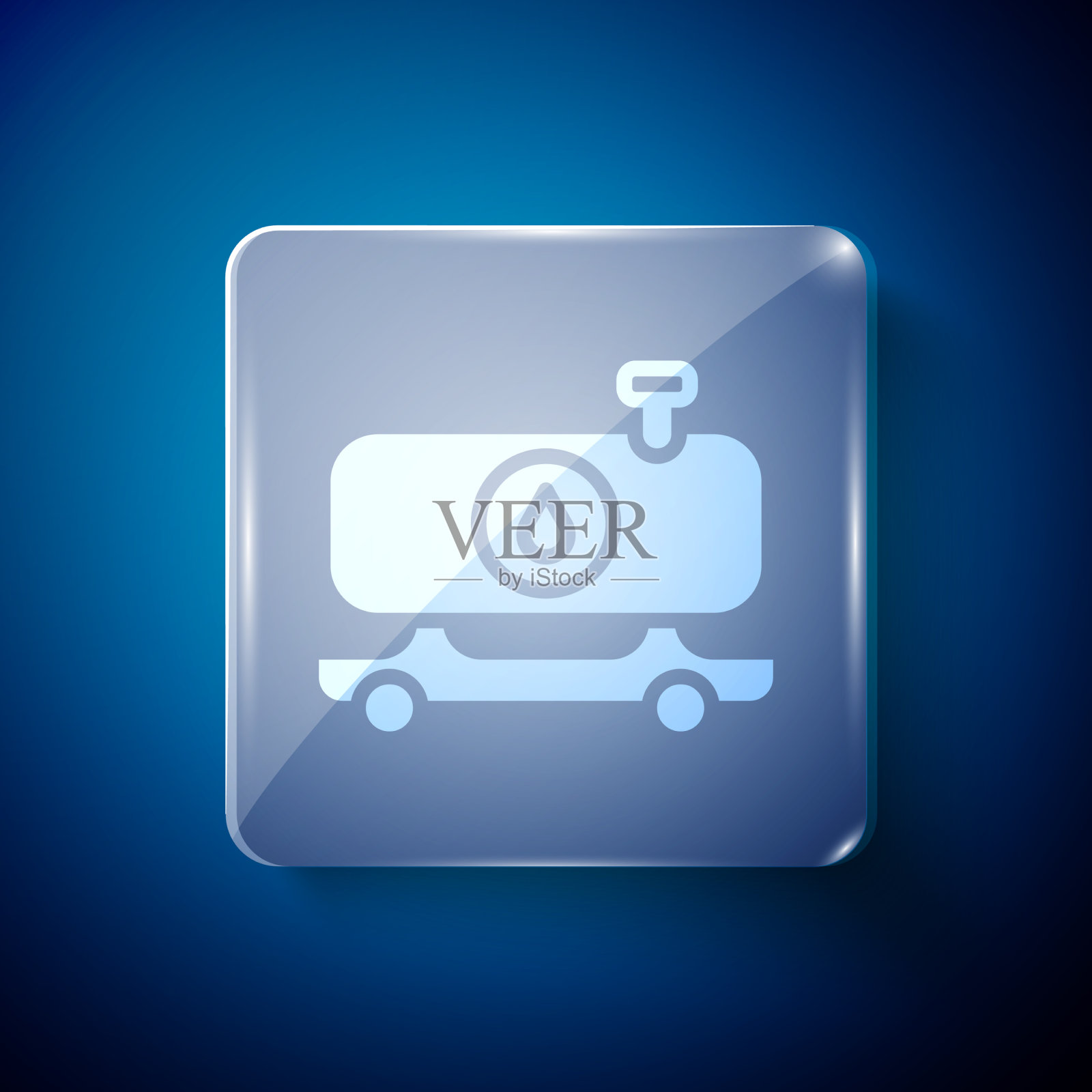 白色油罐车图标被蓝色隔离插画图片素材