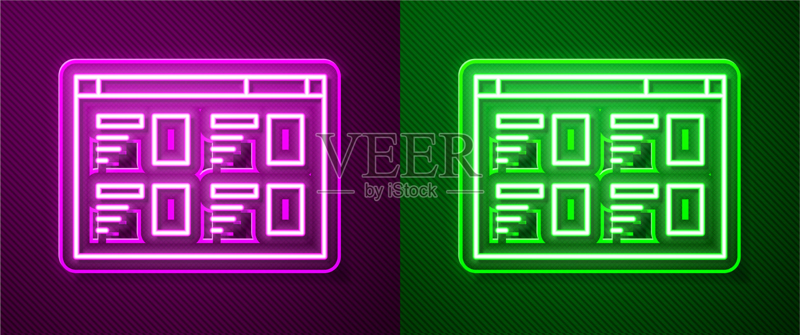 发光霓虹线在线玩视频孤立图标插画图片素材