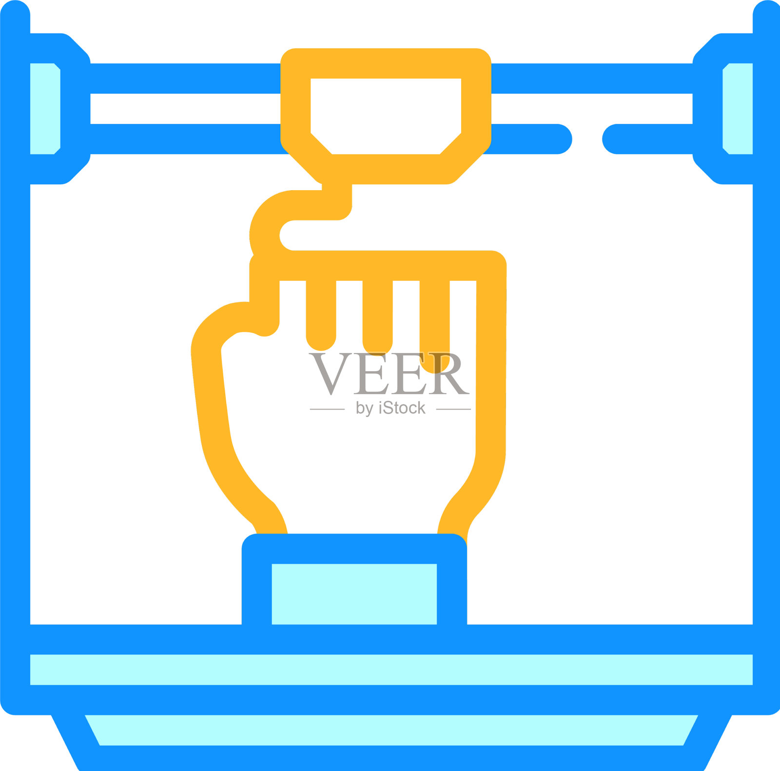 假肢3d打印彩色图标设计元素图片