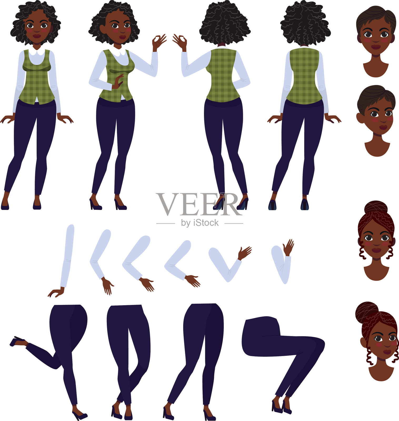 平面图标设置黑色女士图标素材