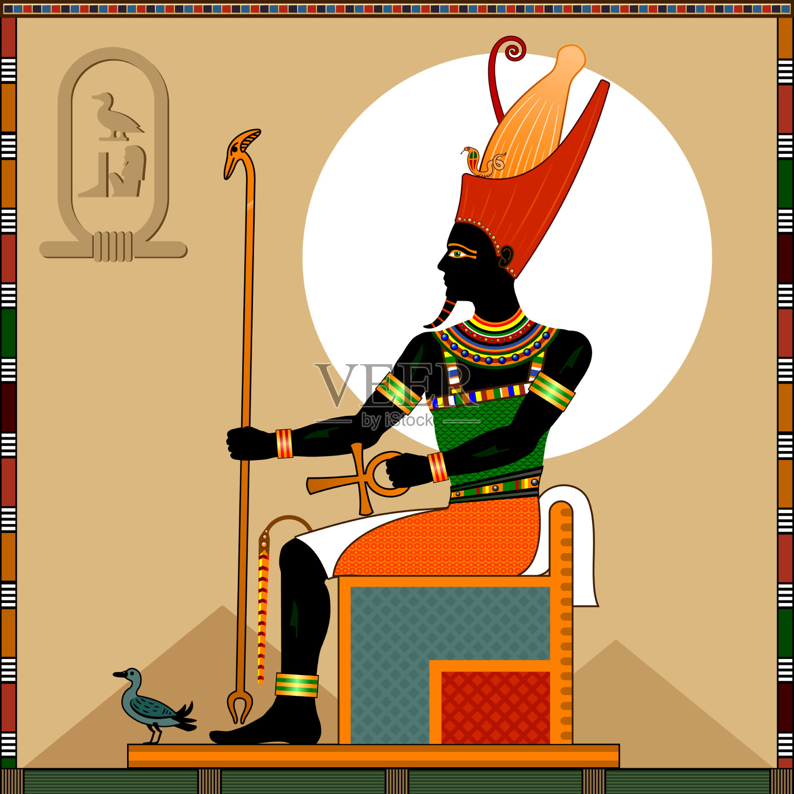 宗教古埃及神格布插画图片素材