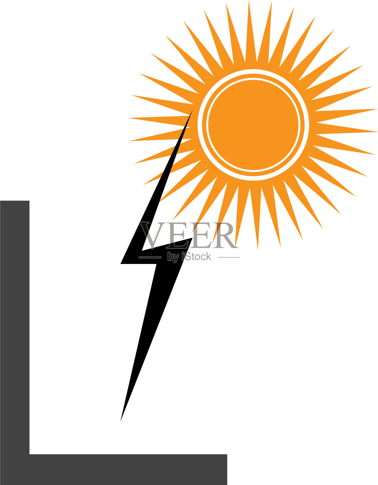 太阳电插画图片素材