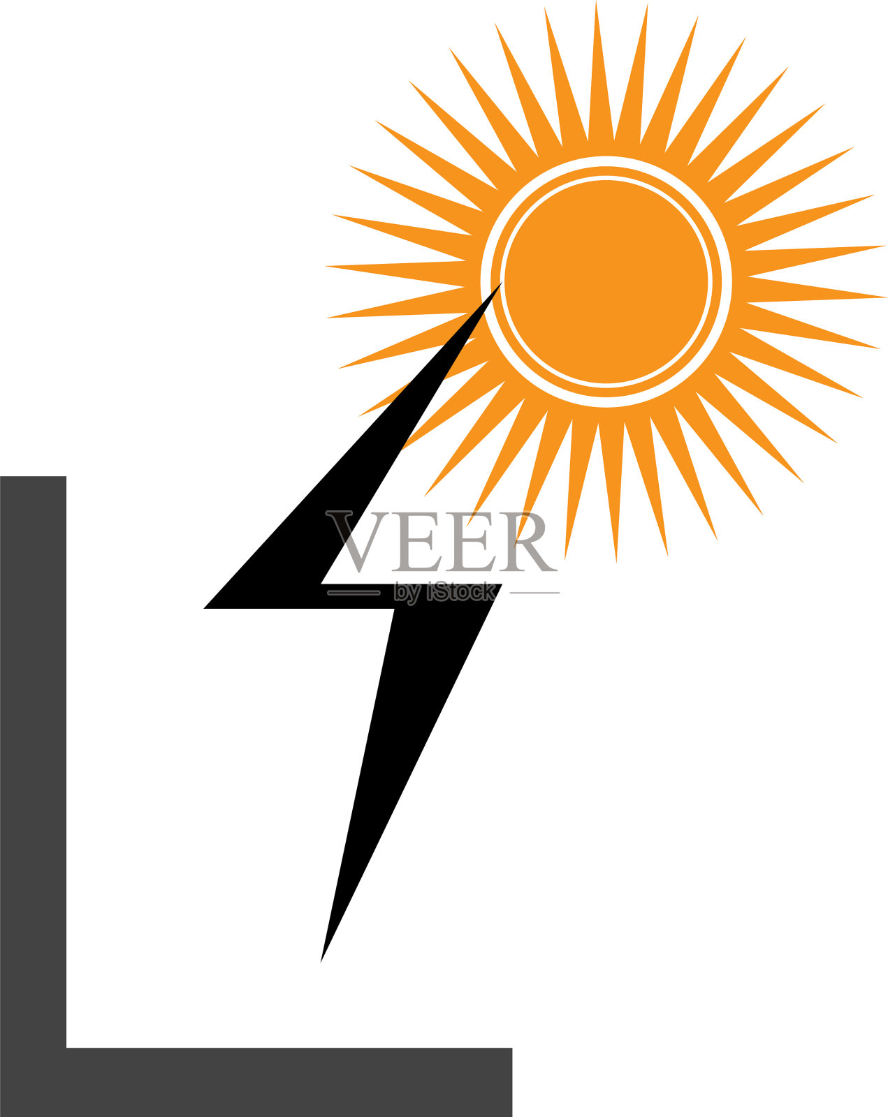 太阳电插画图片素材