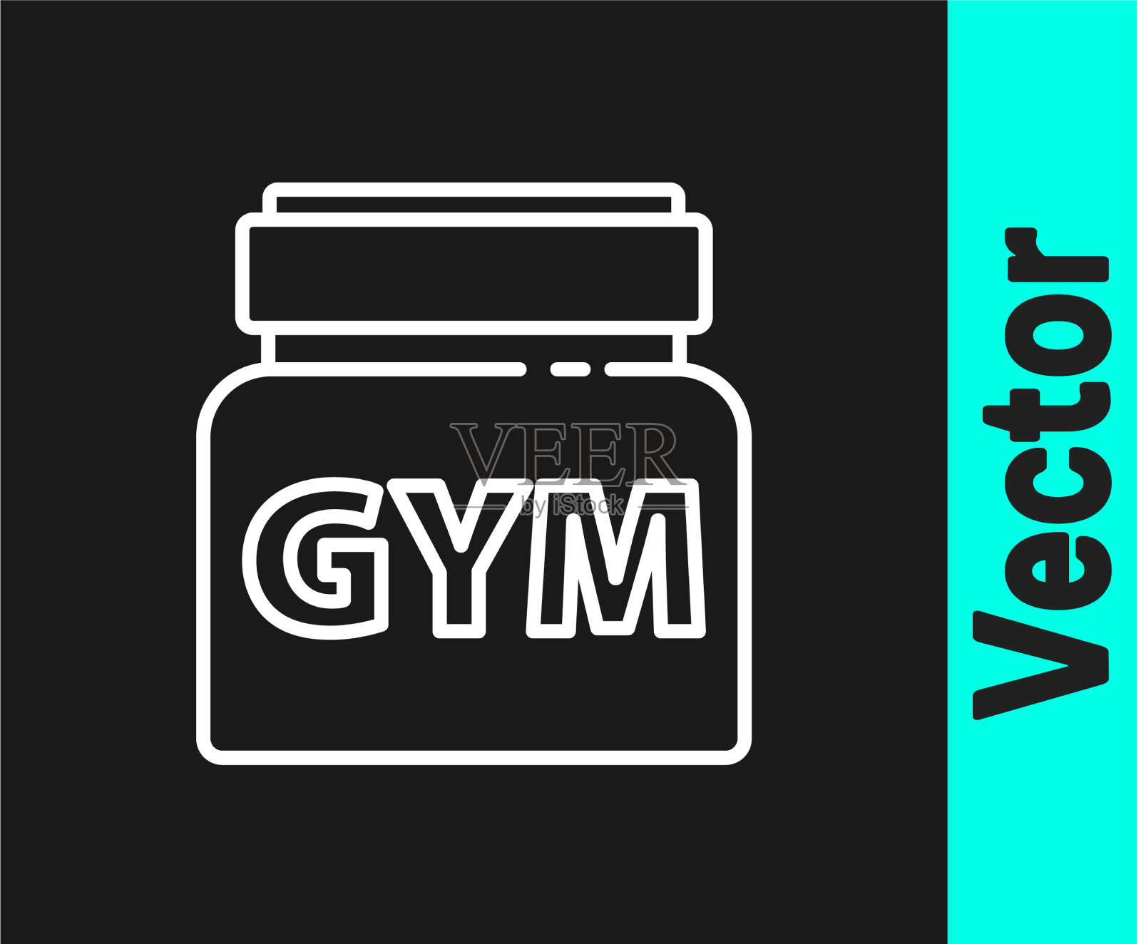 白线运动营养健美蛋白插画图片素材