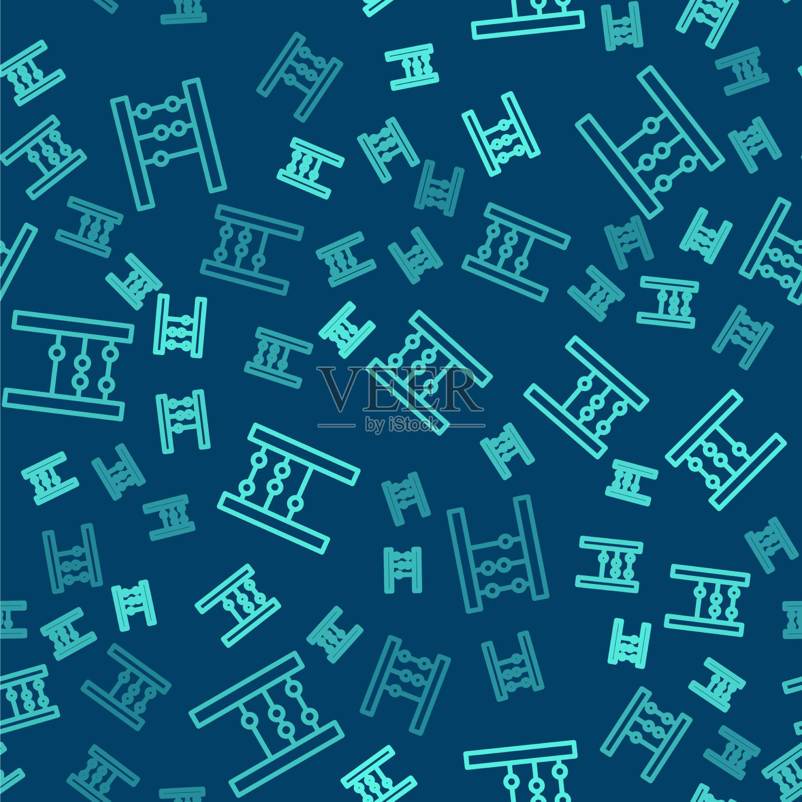 绿线算盘图标隔离无缝模式插画图片素材