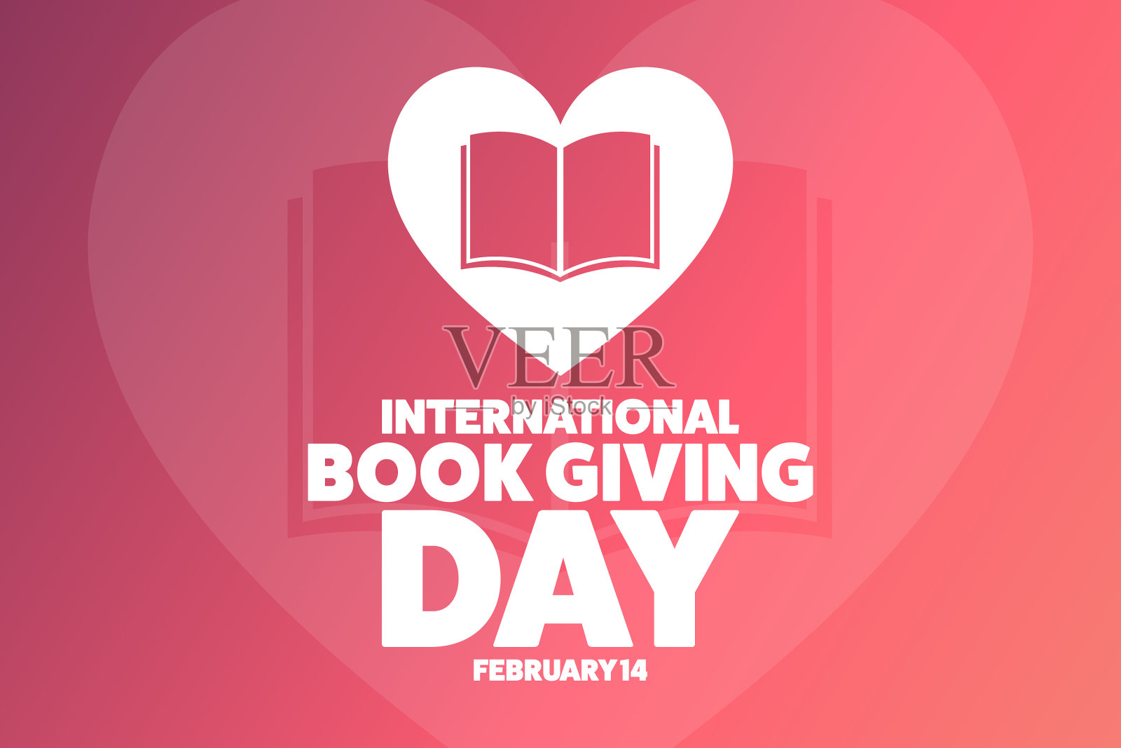 2月14日是国际图书日插画图片素材