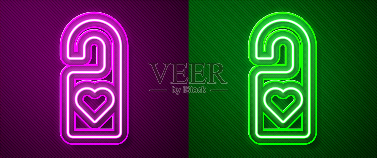 霓虹闪烁的线条，请用心不要打扰插画图片素材