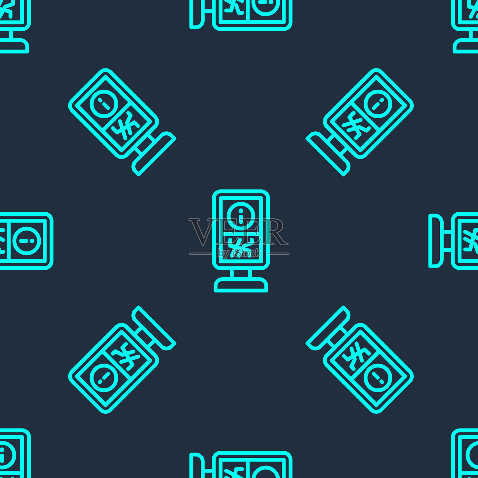 绿线信息站图标隔离图标素材