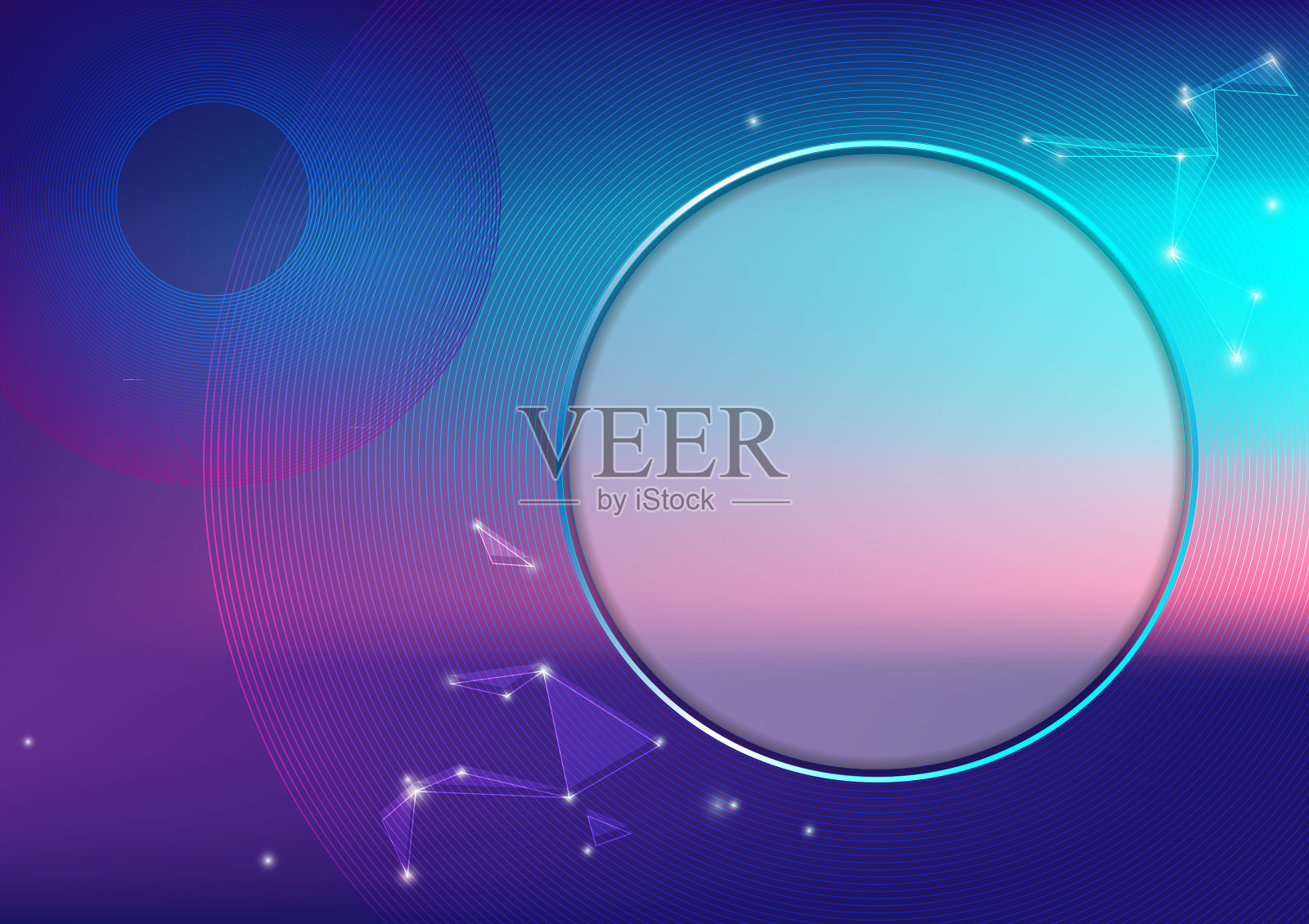 圆圈上的星系背景演示插画图片素材