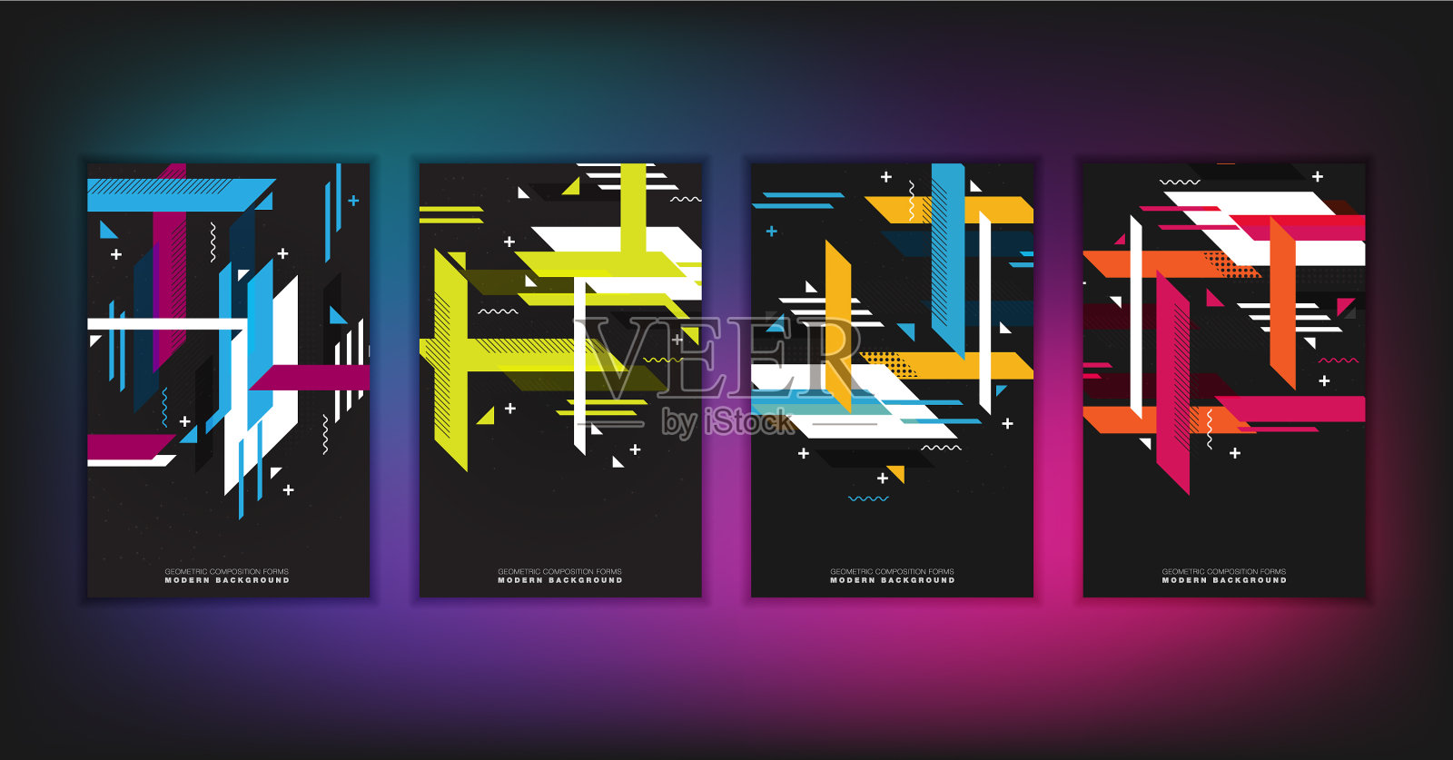 抽象的几何构成形式现代插画图片素材