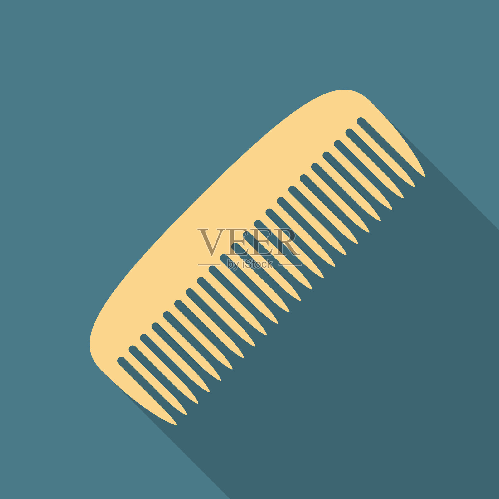 梳图标与长影子插画图片素材