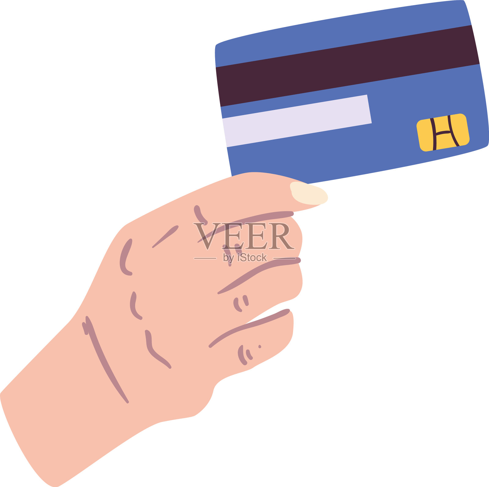 手持蓝色信用卡设计设计元素图片
