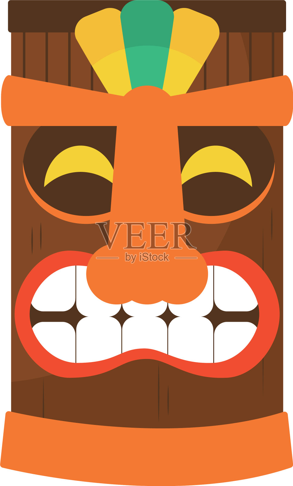 夏威夷提基面具微笑图标彩色设计设计元素图片