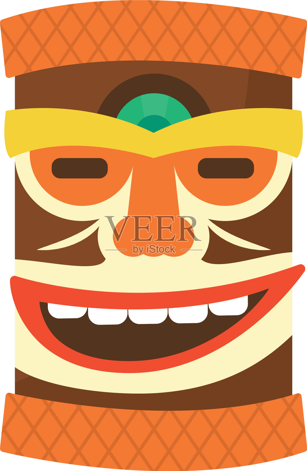 彩色夏威夷提基面具图标形象设计元素图片