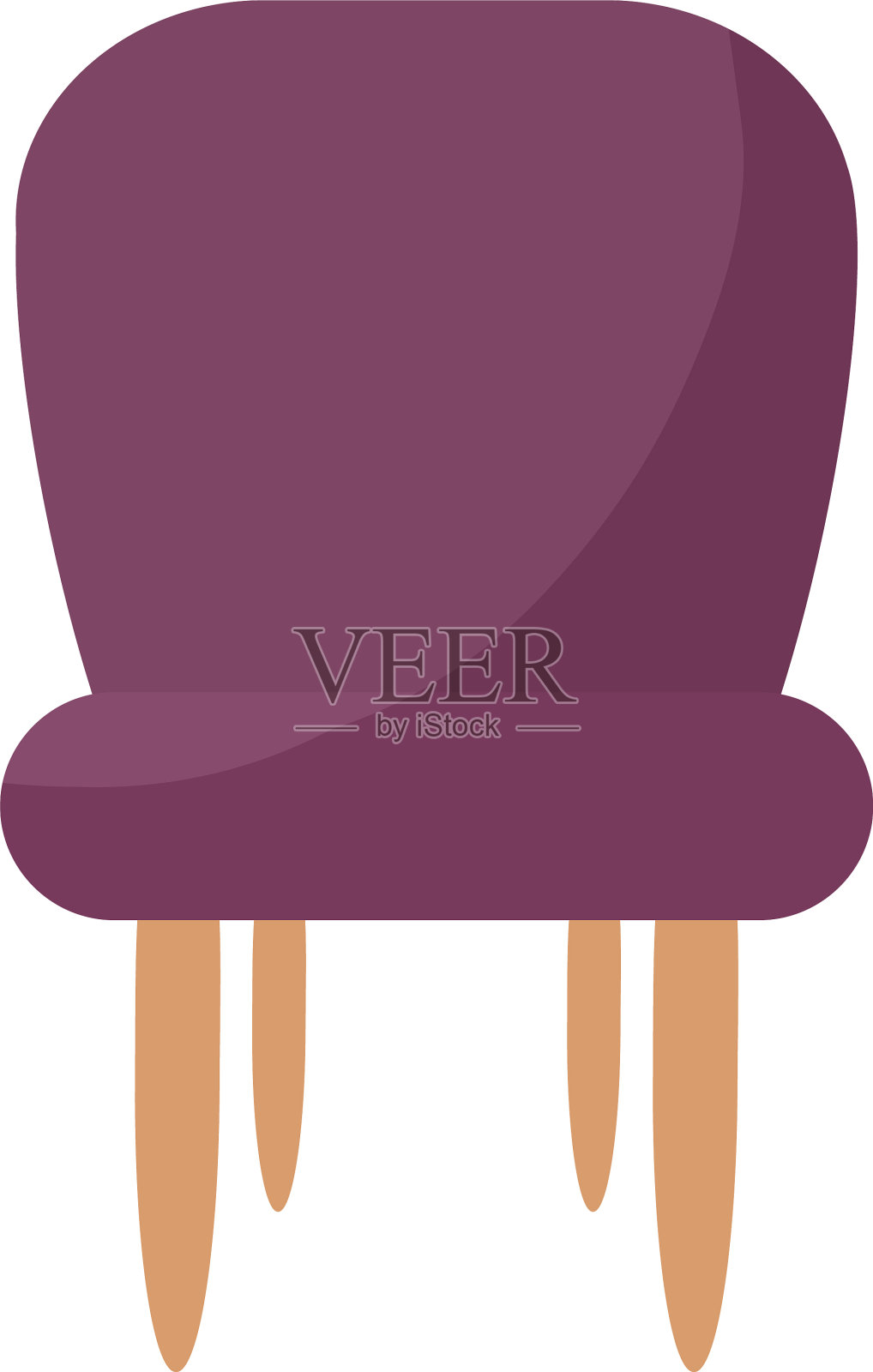 紫色的椅子插画图片素材