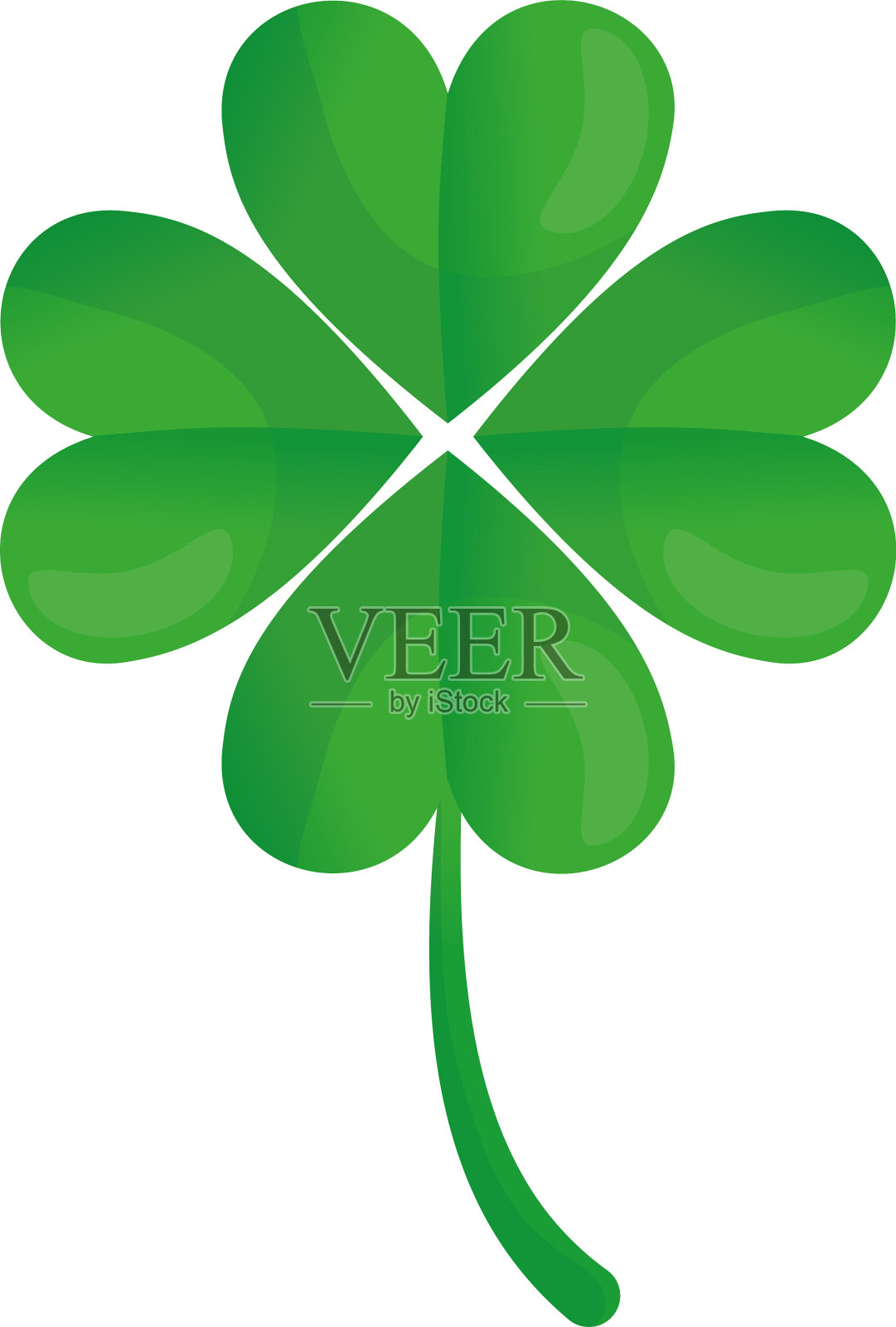 白色背景上有四片三叶草插画图片素材