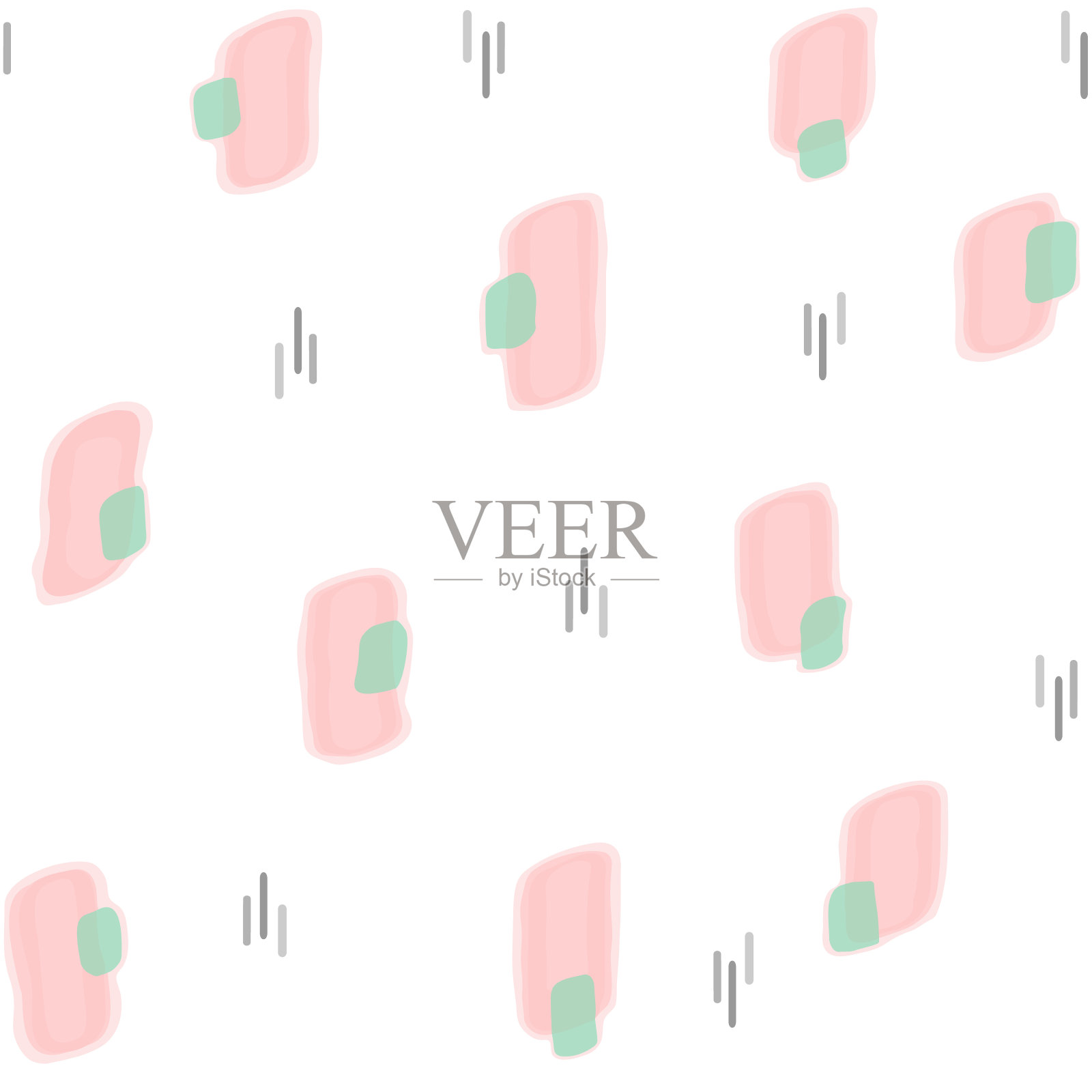 抽象柔和的无缝模式与水彩点颜料和线手绘。美丽的现代印花纺织品，织物，衣服，设计。手绘矢量插图与彩色的点。插画图片素材