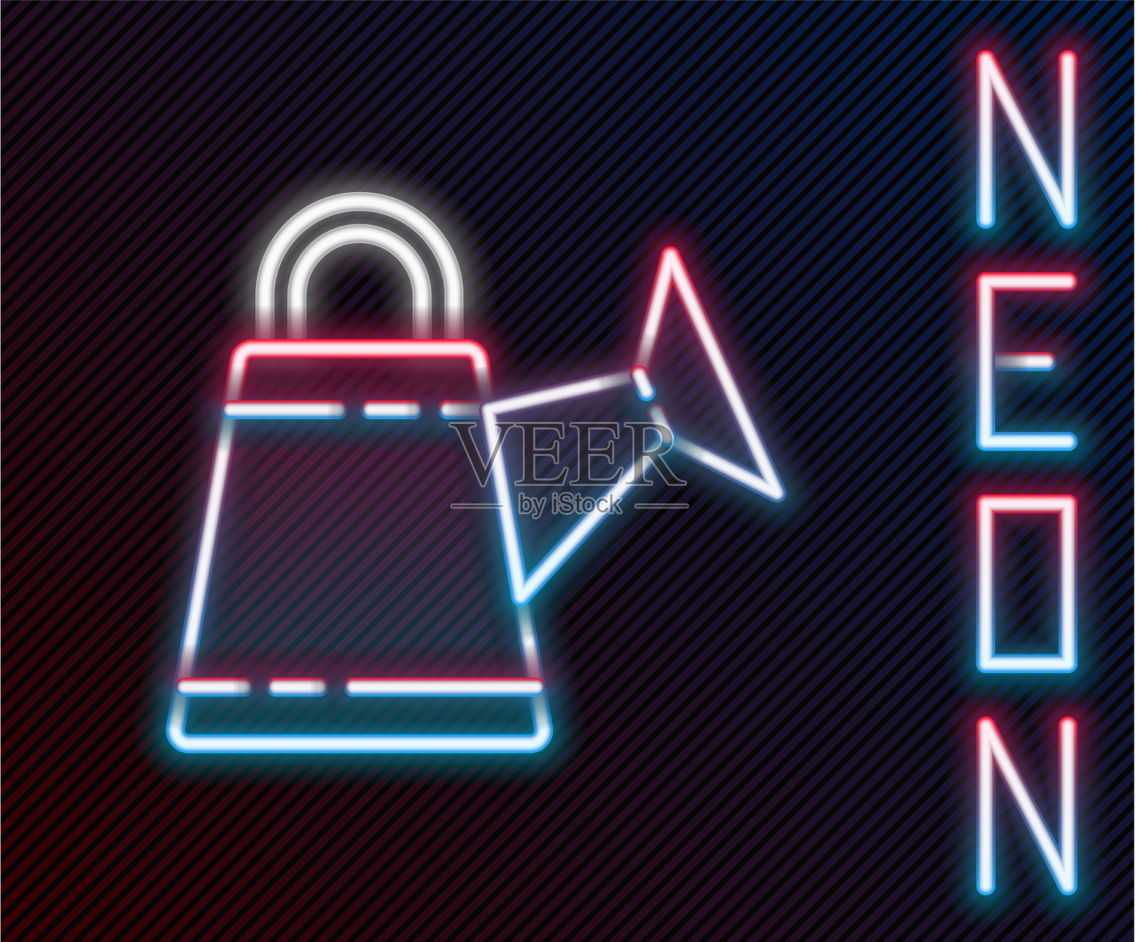 霓虹灯线喷壶图标孤立插画图片素材