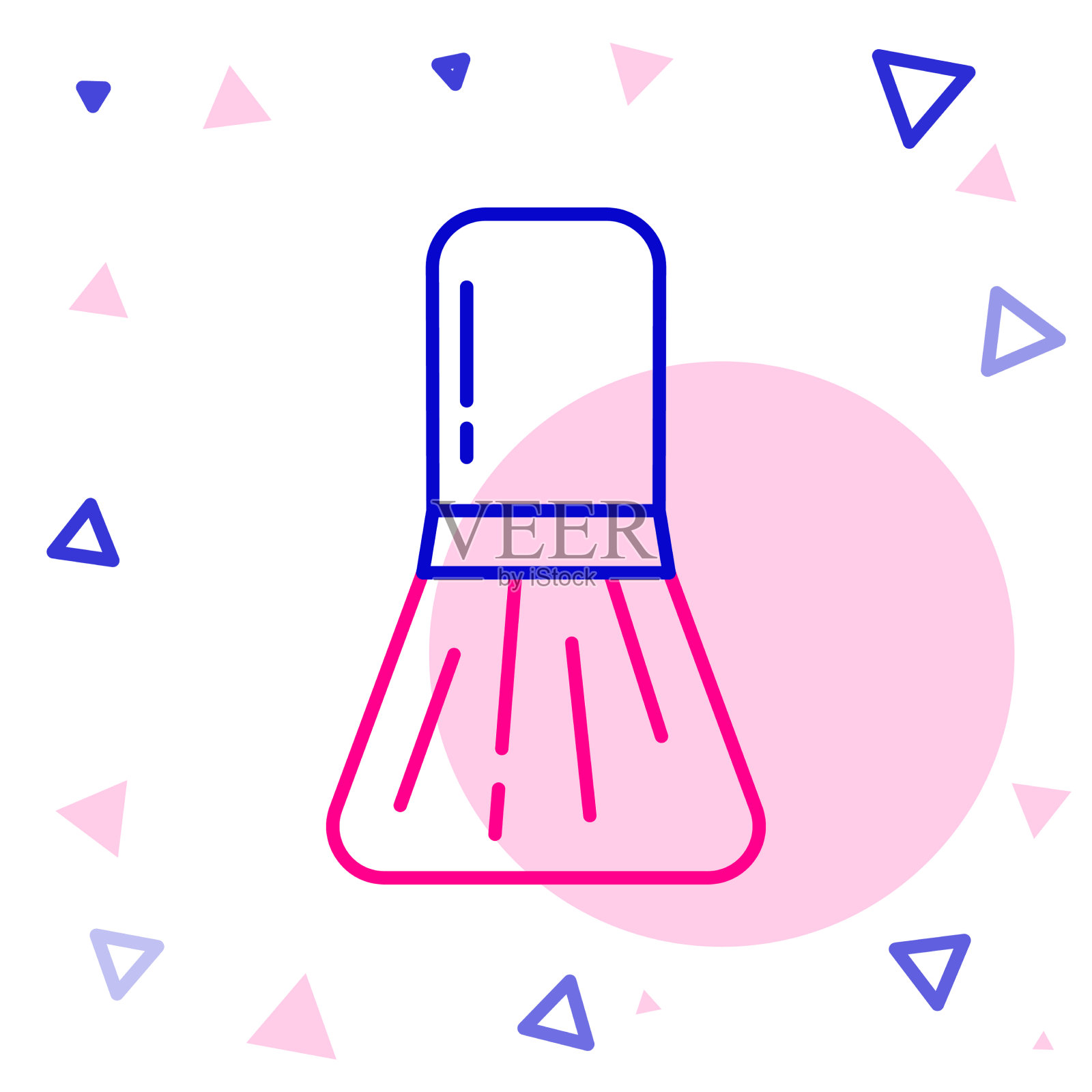 线化妆刷图标孤立在白色插画图片素材