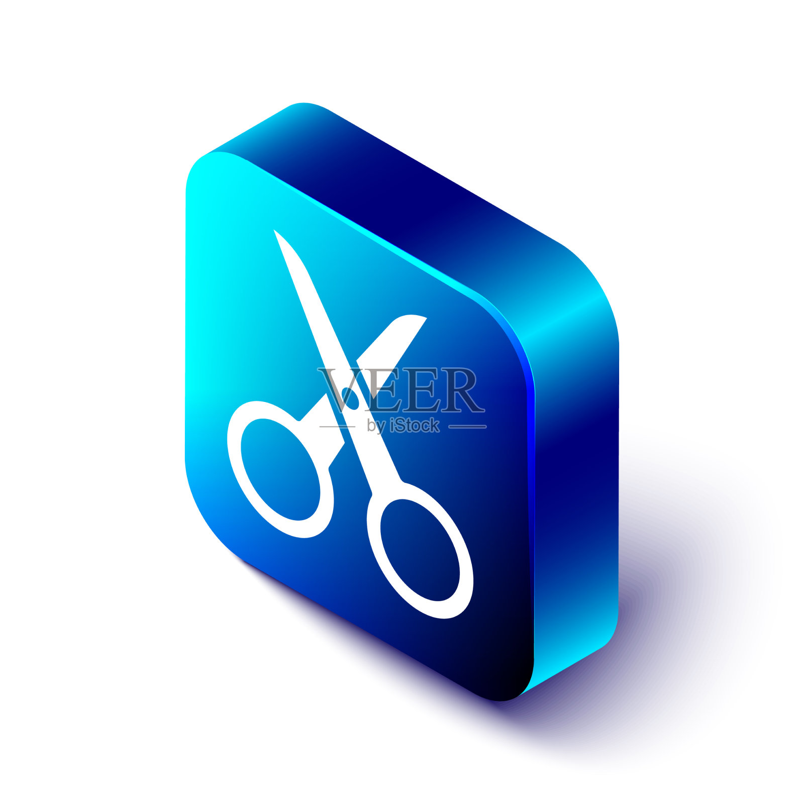 等距剪刀图标孤立在白色插画图片素材