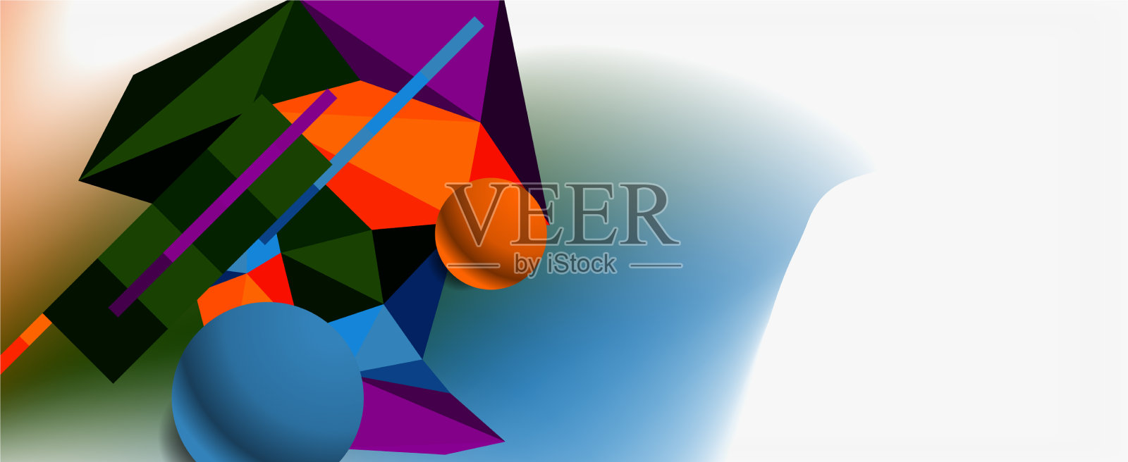 新潮的3d几何构图设计模板插画图片素材