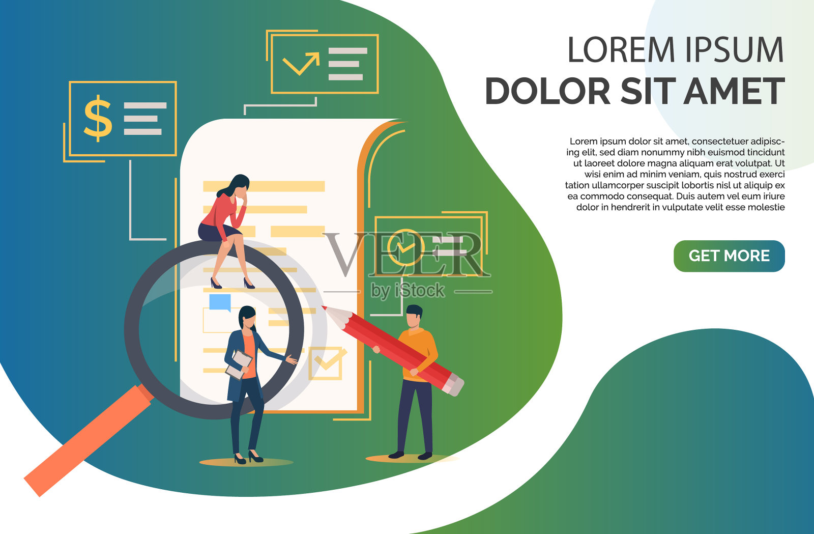 律师写合同插画图片素材