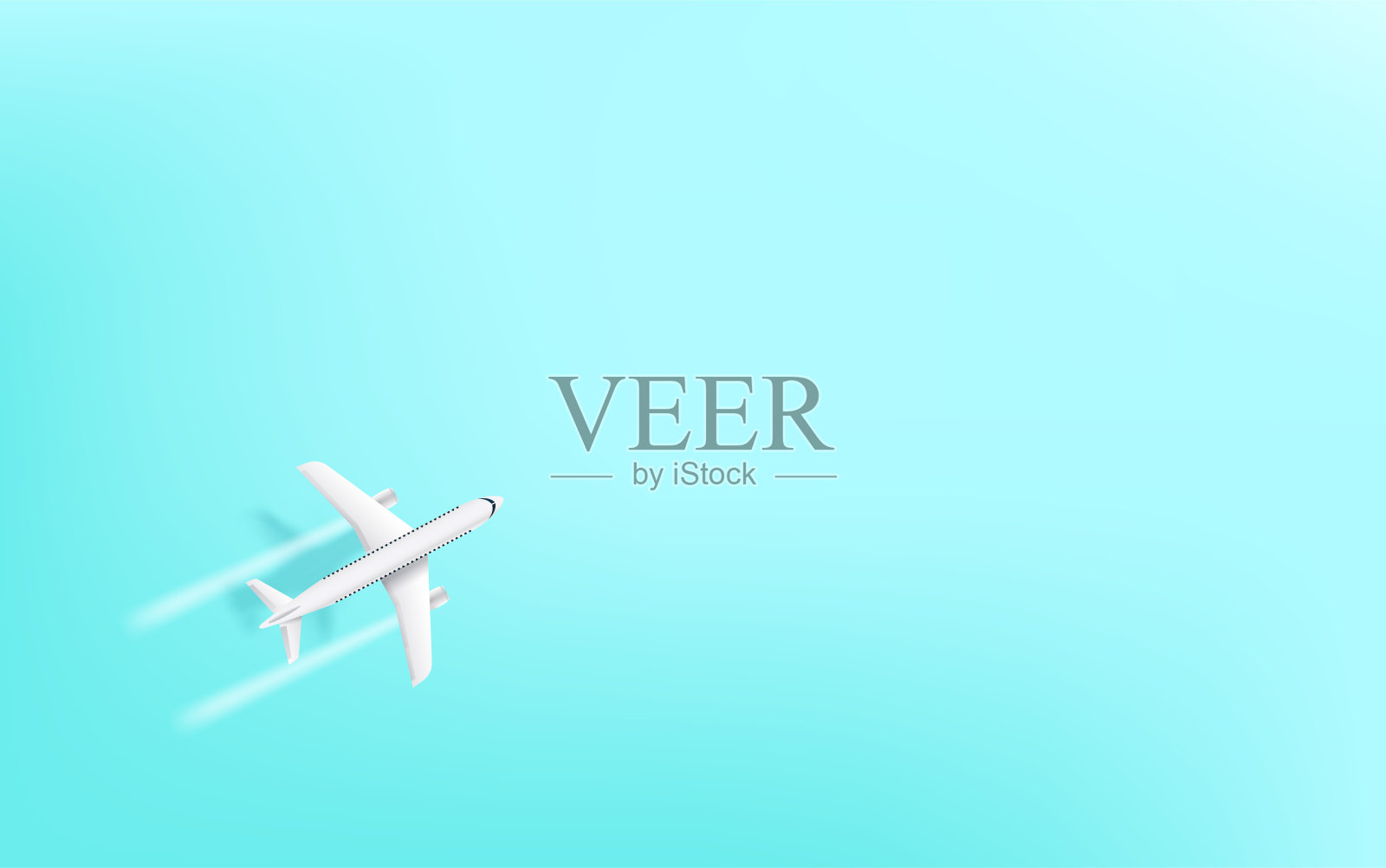 旗帜与飞机在天空。假期矢量图插画图片素材